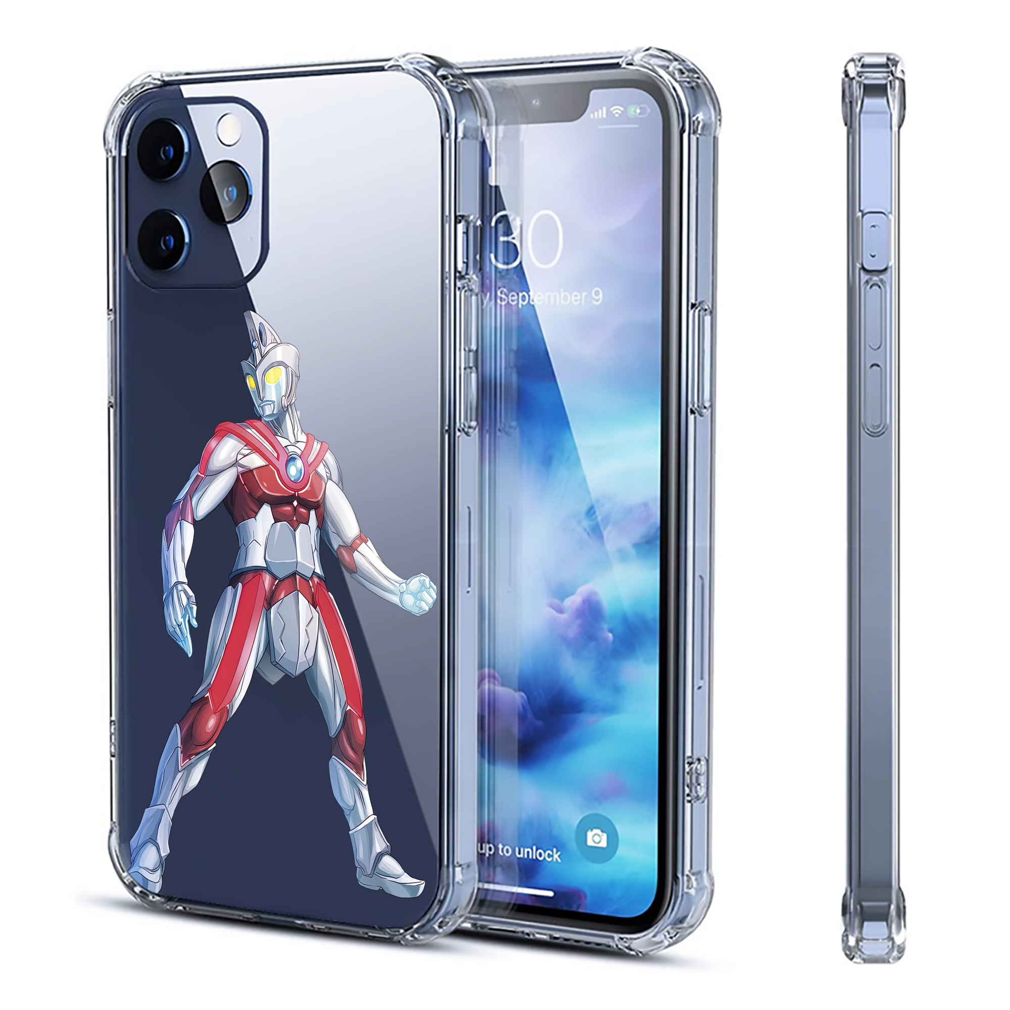 （画像用） ウルトラマン Ultraman 【iPhone 12シリーズ対応】透明スマホケース（クリアソフトケース）